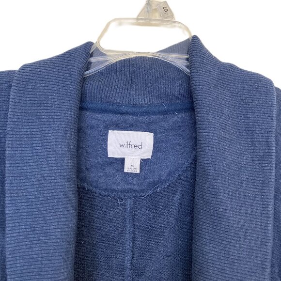 Wilfred Aritzia Diderot Cocoon Cardigan Sweater Blue Heather French Terry - Picture 4 of 7